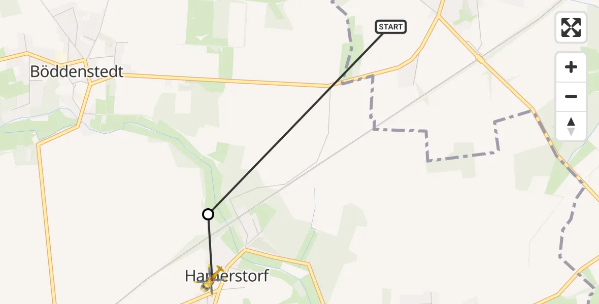 Flugroute Rettungshubschrauber Uelzen - Suderburg, 21 Juli 2026, 10:01