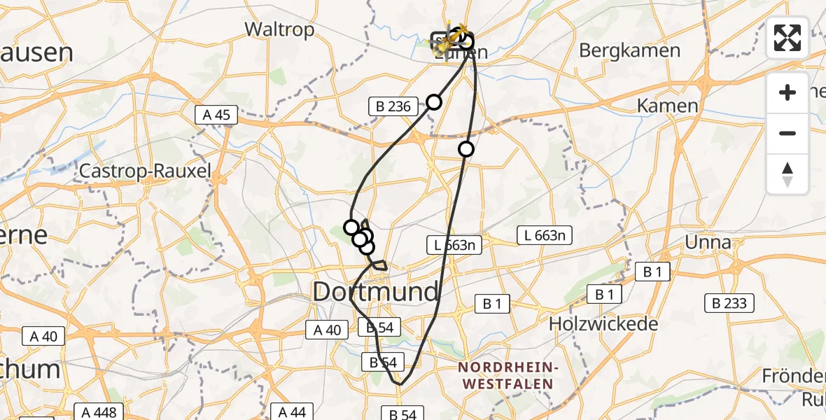 Flugroute Rettungshubschrauber Sankt Marien Hospital - Sankt Marien Hospital, 21 Juli 2026, 10:12