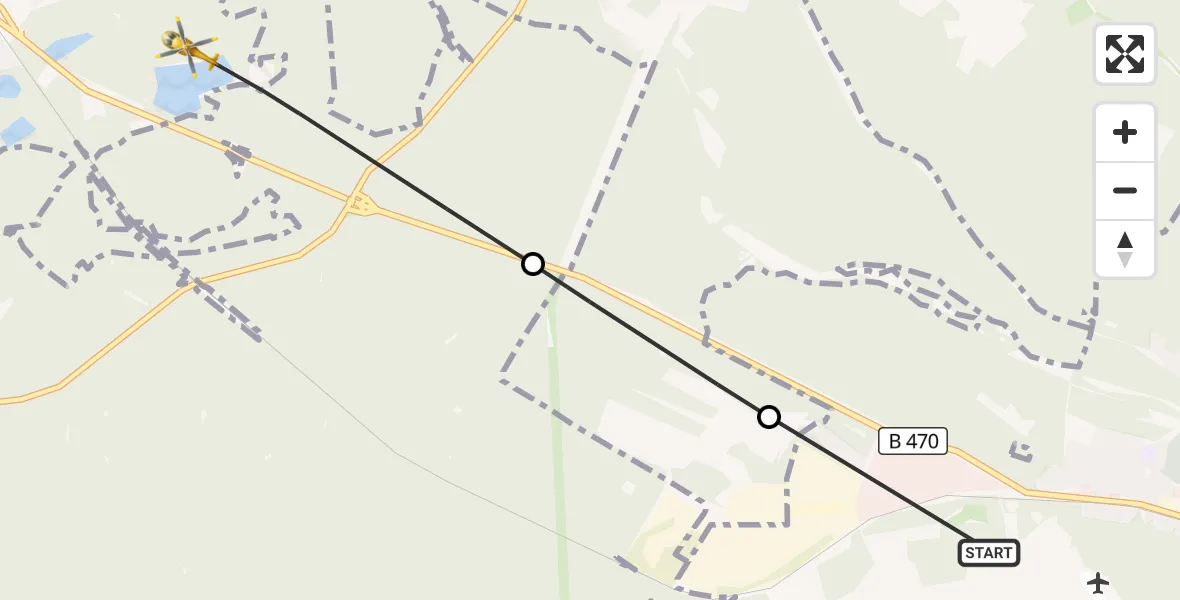 Flugroute Ambulanzhubschrauber Weiden i.d.OPf. - Schwarzenbach, 21 Juli 2026, 10:55
