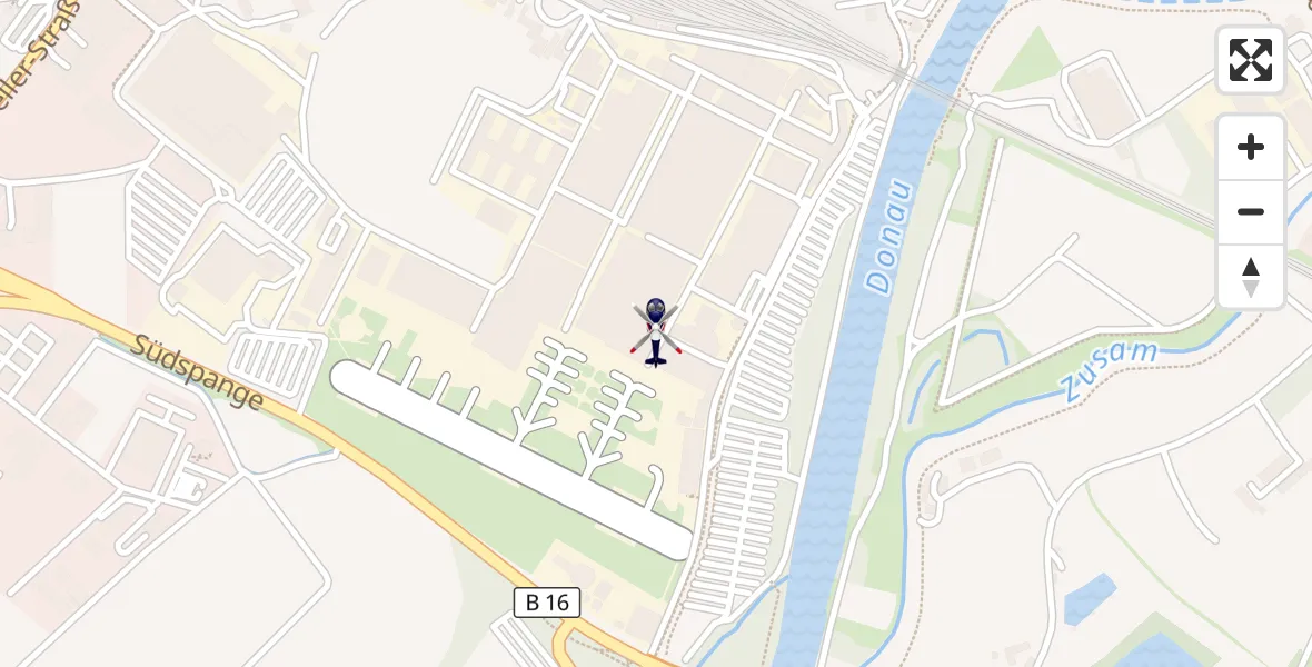 Flugroute Polizeihubschrauber Donauwörth Hubschrauberlandeplatz - Donauwörth Hubschrauberlandeplatz, 21 Juli 2026, 11:19