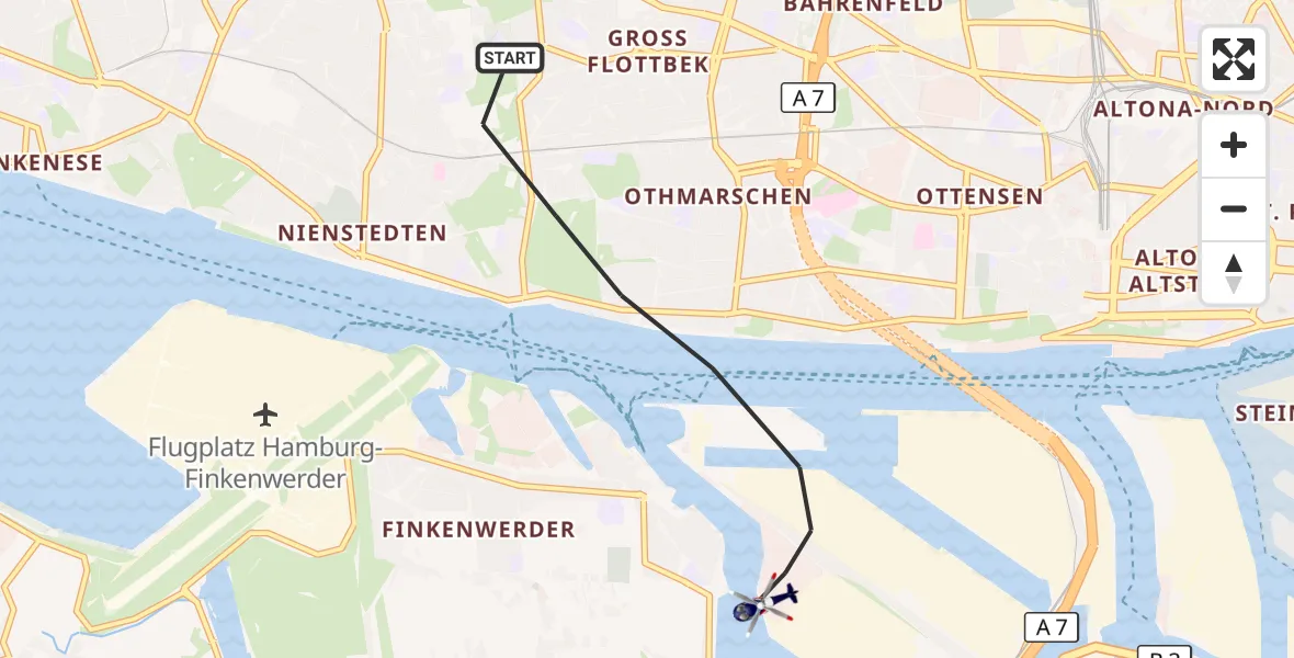 Flugroute Polizeihubschrauber Hamburg - Hamburg, 21 Juli 2026, 11:28