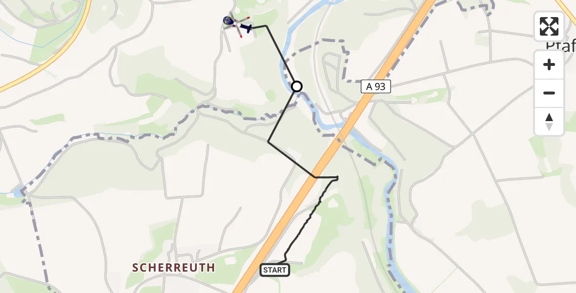 Flugroute Polizeihubschrauber Kirchendemenreuth - Windischeschenbach, 21 Juli 2026, 11:28