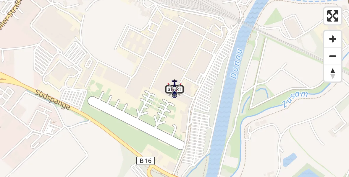 Flugroute Polizeihubschrauber Donauwörth Hubschrauberlandeplatz - Donauwörth Hubschrauberlandeplatz, 21 Juli 2026, 11:29