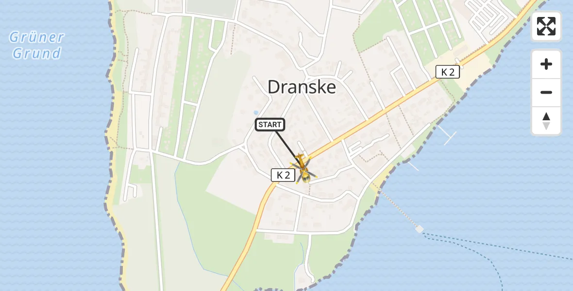 Flugroute Rettungshubschrauber Dranske - Dranske, 21 Juli 2026, 11:31