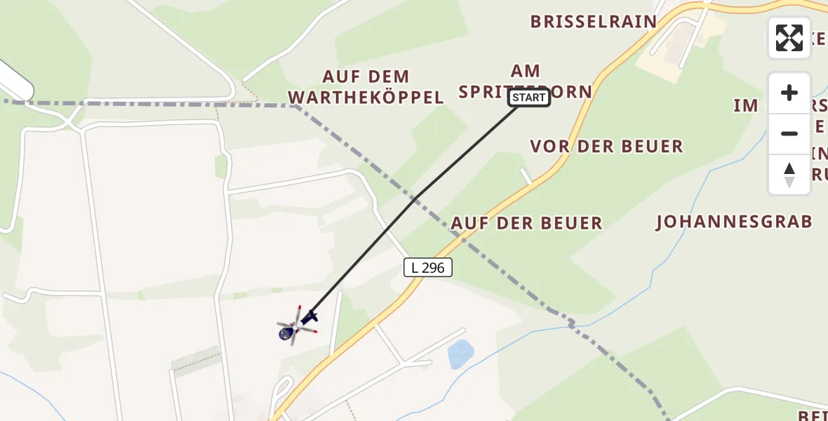 Flugroute Polizeihubschrauber Burbach - Siegerland Flughafen, 21 Juli 2026, 11:53