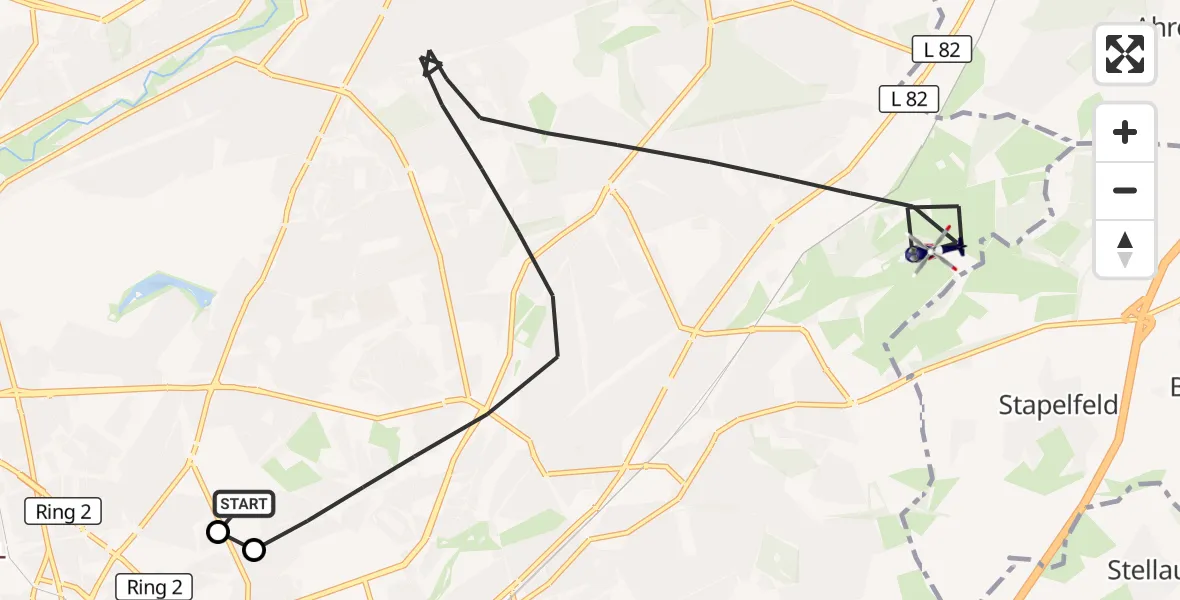 Flugroute Polizeihubschrauber Hamburg Military Hospital - Hamburg, 21 Juli 2026, 12:15