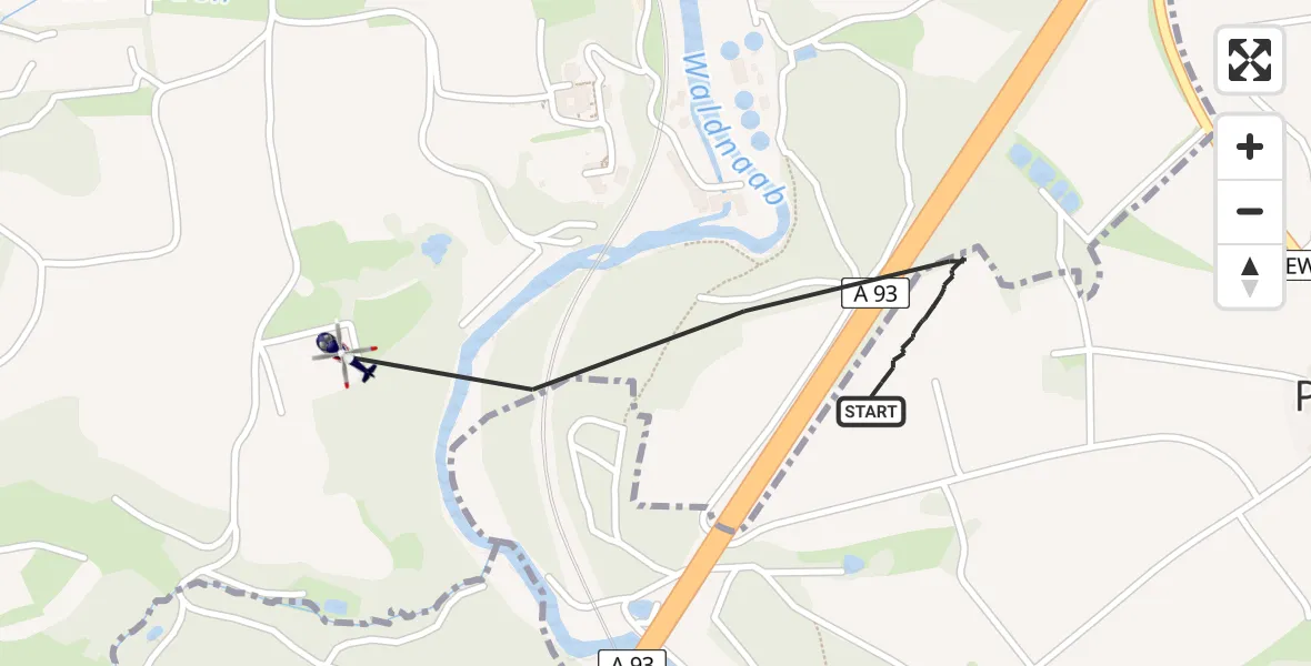 Flugroute Polizeihubschrauber Windischeschenbach - Windischeschenbach, 21 Juli 2026, 12:37