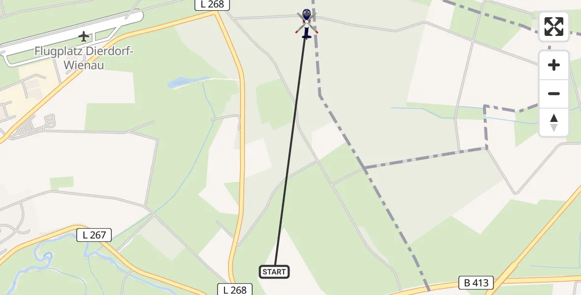 Flugroute Polizeihubschrauber Dierdorf - Dierdorf, 21 Juli 2026, 13:13