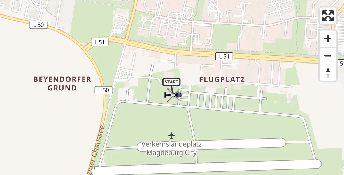 Flugroute Polizeihubschrauber Magdeburg City Flugplatz - Magdeburg City Flugplatz, 21 Juli 2026, 13:20