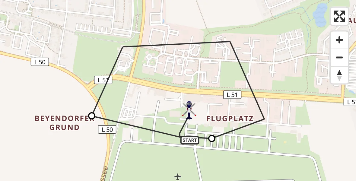 Flugroute Polizeihubschrauber Magdeburg City Flugplatz - Magdeburg City Flugplatz, 21 Juli 2026, 16:02