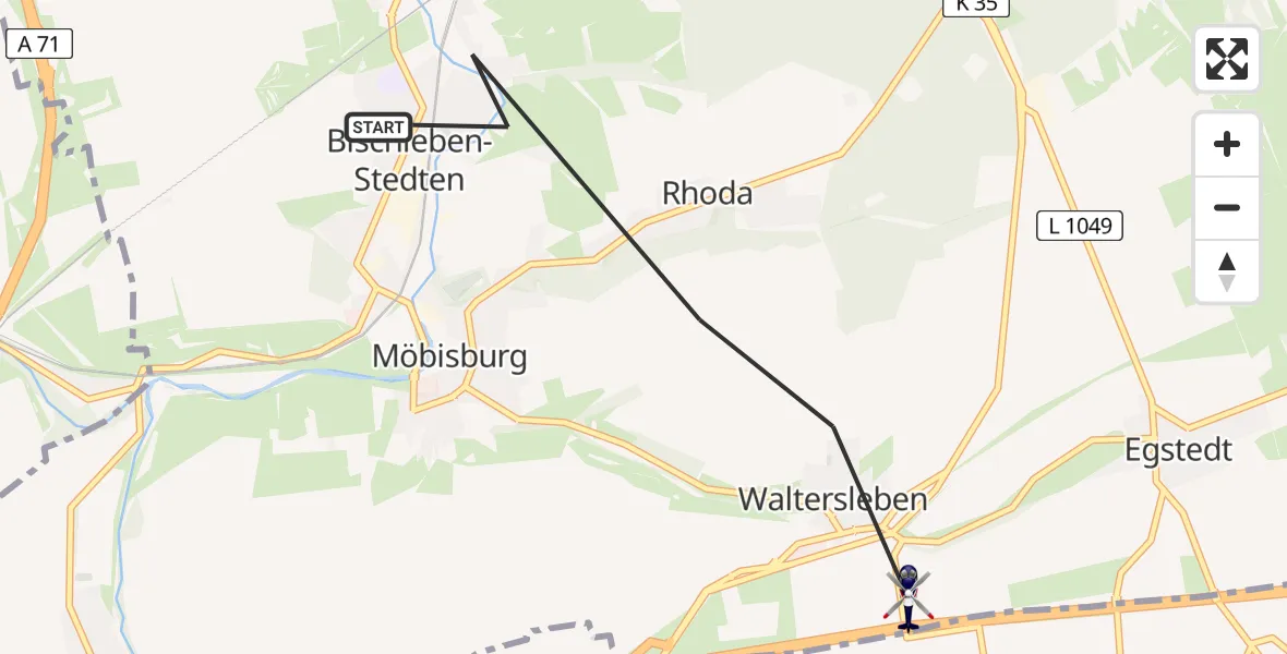 Flugroute Polizeihubschrauber Erfurt - Erfurt, 21 Juli 2026, 17:39
