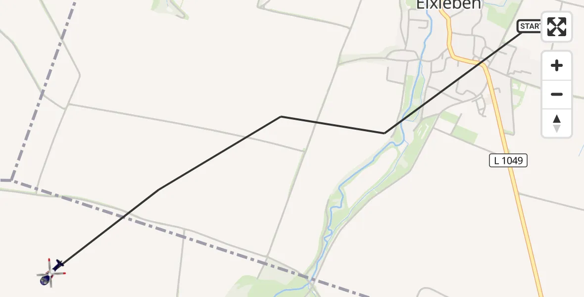 Flugroute Polizeihubschrauber Elxleben - Alkersleben, 21 Juli 2026, 17:46