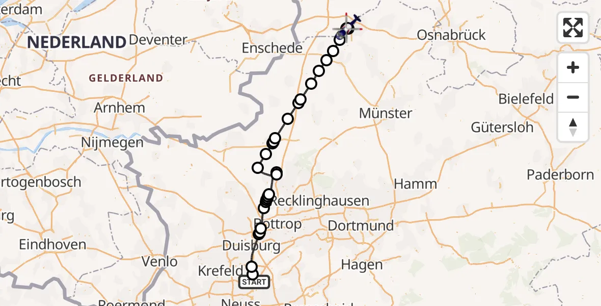 Flugroute Polizeihubschrauber Düsseldorf Flughafen - Rheine, 22 Juli 2026, 06:44