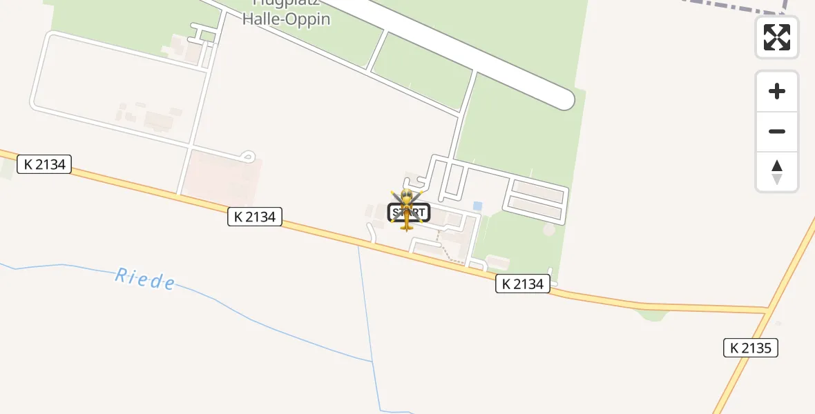 Flugroute Rettungshubschrauber Halle-Oppin Flugplatz - Halle-Oppin Flugplatz, 22 Juli 2026, 07:28