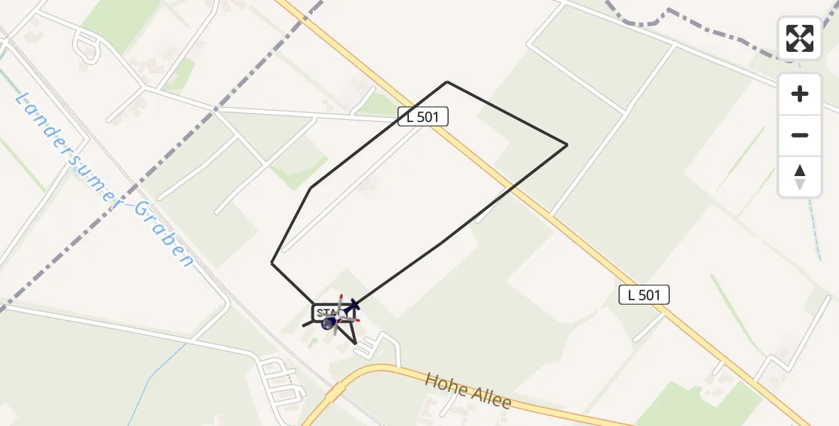 Flugroute Polizeihubschrauber Rheine - Rheine, 22 Juli 2026, 08:21