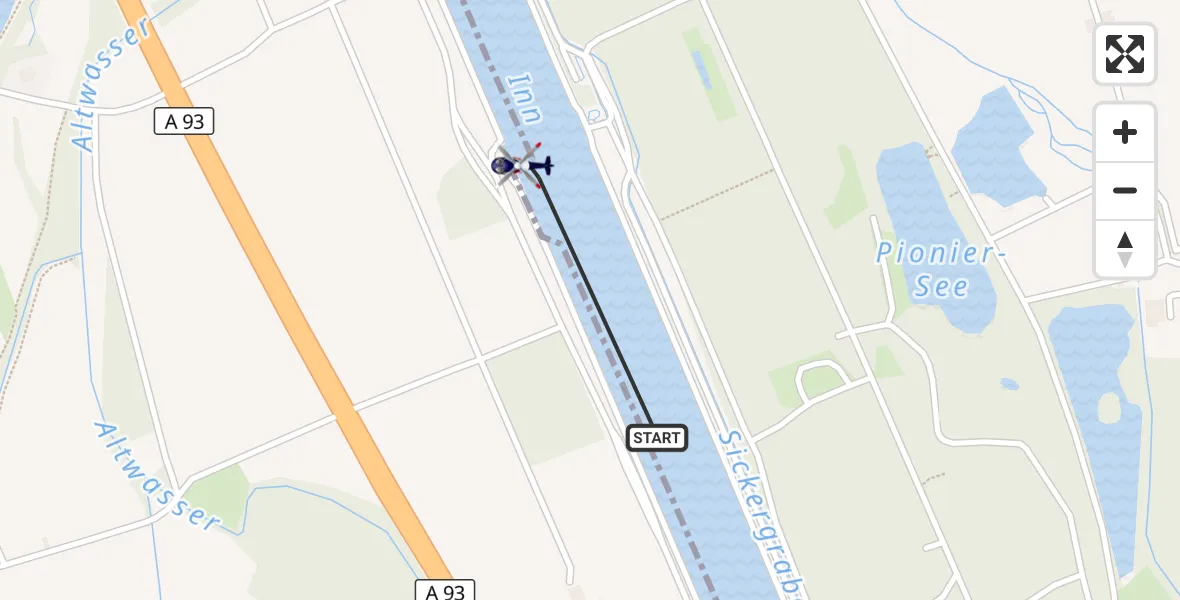 Flugroute Polizeihubschrauber Nußdorf a.Inn - Nußdorf a.Inn, 22 Juli 2026, 08:53
