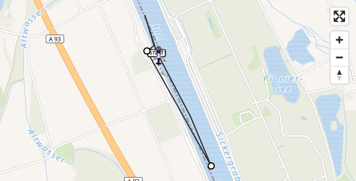 Flugroute Polizeihubschrauber Nußdorf a.Inn - Nußdorf a.Inn, 22 Juli 2026, 09:01
