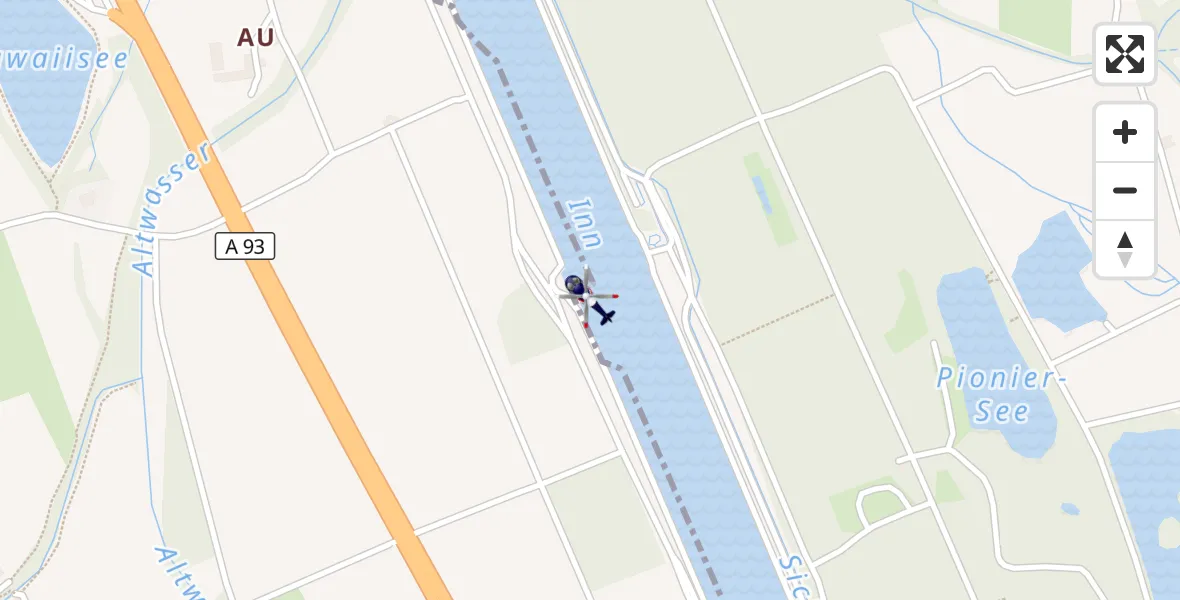 Flugroute Polizeihubschrauber Nußdorf a.Inn - Nußdorf a.Inn, 22 Juli 2026, 09:45