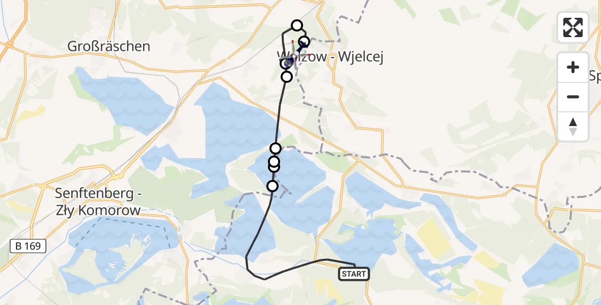 Flugroute Polizeihubschrauber Elsterheide - Neu-Seeland, 22 Juli 2026, 09:46