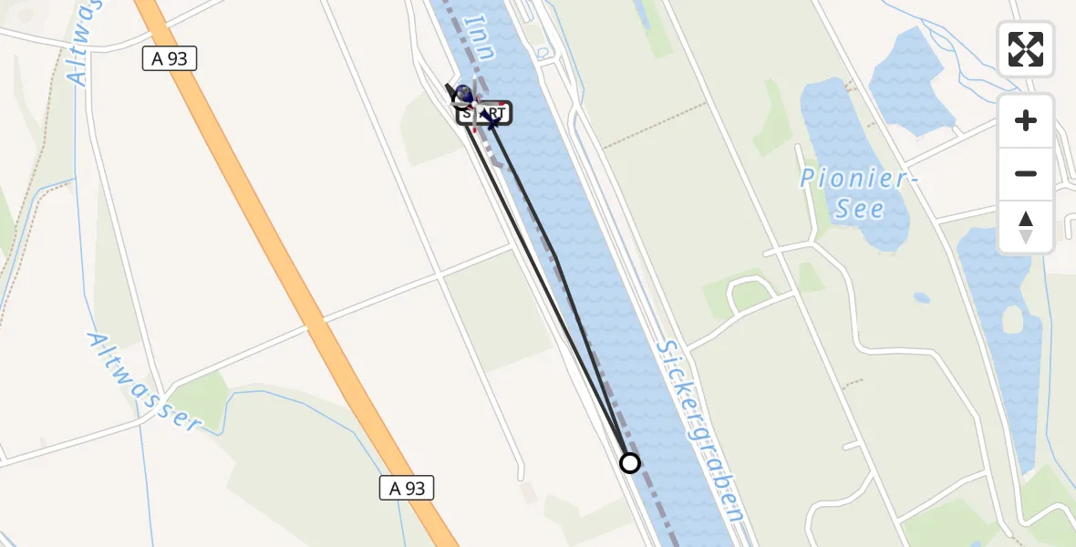 Flugroute Polizeihubschrauber Nußdorf a.Inn - Nußdorf a.Inn, 22 Juli 2026, 09:51