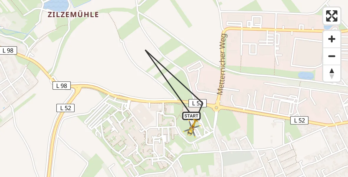 Flugroute Rettungshubschrauber Koblenz - Koblenz, 22 Juli 2026, 10:48