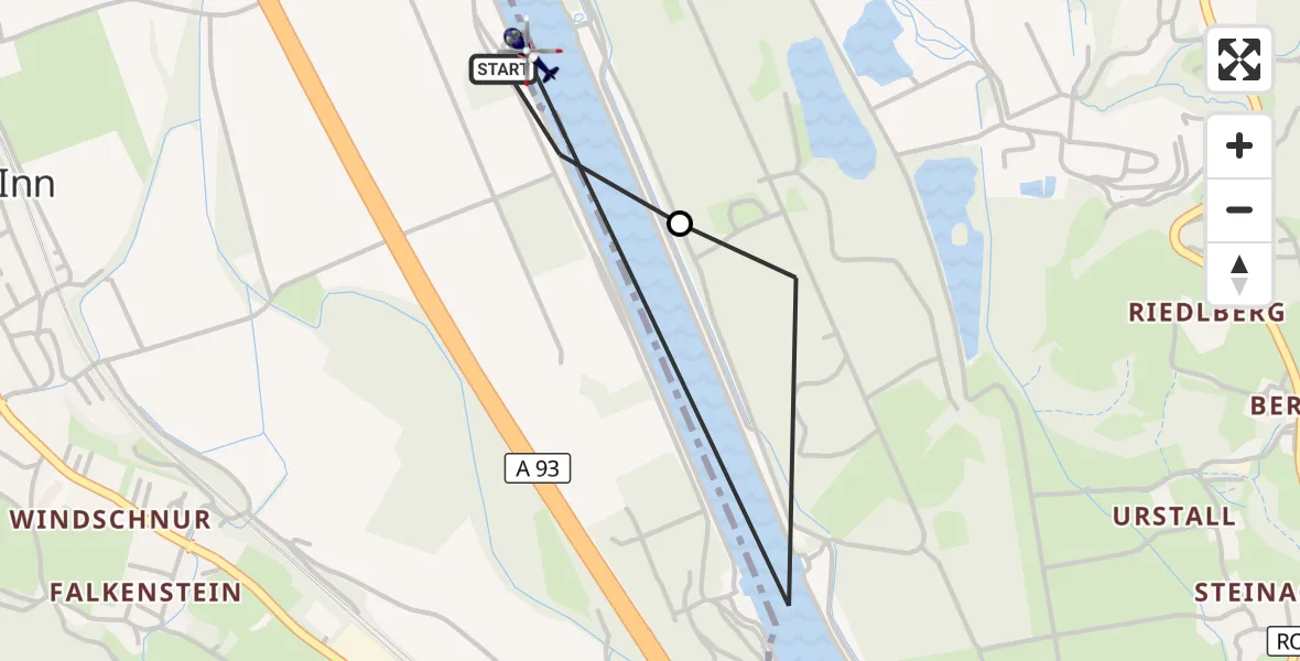 Flugroute Polizeihubschrauber Flintsbach a.Inn - Nußdorf a.Inn, 22 Juli 2026, 12:05