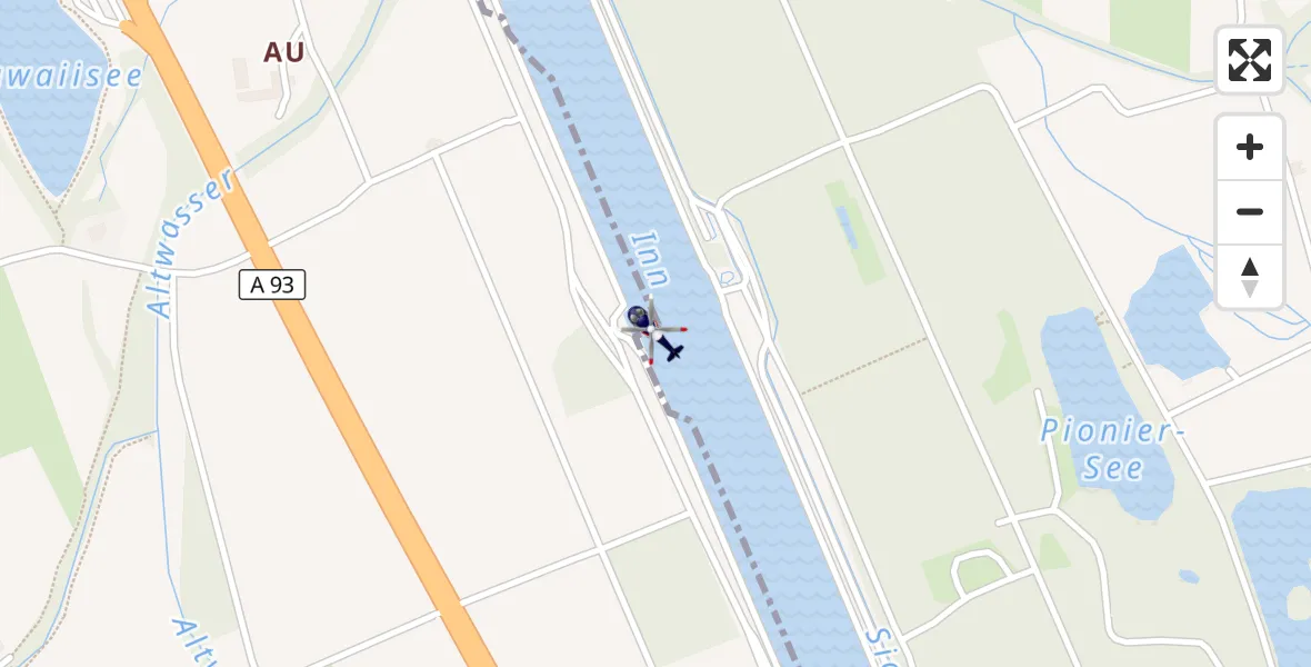Flugroute Polizeihubschrauber Nußdorf a.Inn - Nußdorf a.Inn, 22 Juli 2026, 12:10