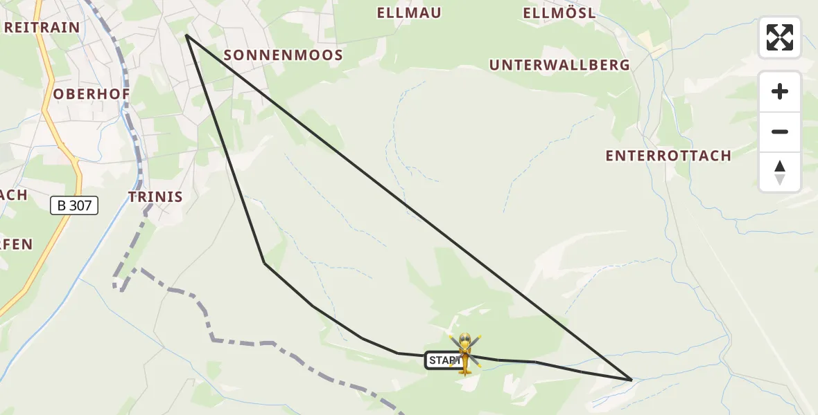 Flugroute Rettungshubschrauber Rottach-Egern - Rottach-Egern, 22 Juli 2026, 12:25
