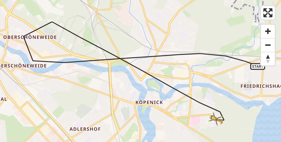 Flugroute Rettungshubschrauber Berlin - Berlin, 22 Juli 2026, 12:34