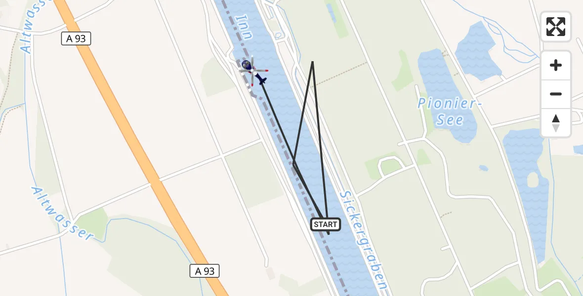 Flugroute Polizeihubschrauber Nußdorf a.Inn - Nußdorf a.Inn, 22 Juli 2026, 12:54