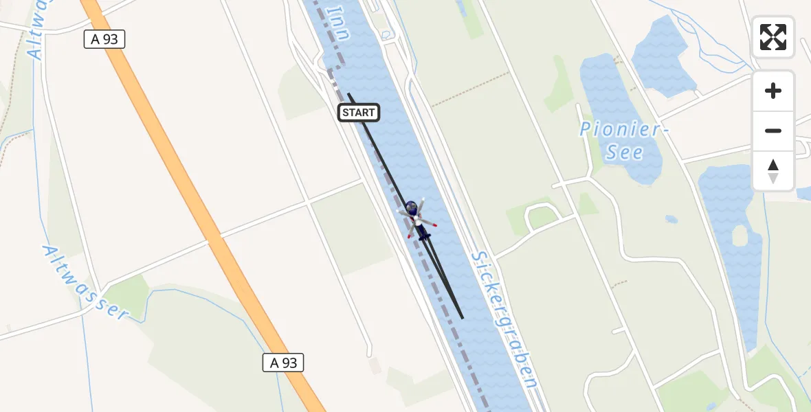 Flugroute Polizeihubschrauber Nußdorf a.Inn - Nußdorf a.Inn, 22 Juli 2026, 13:15