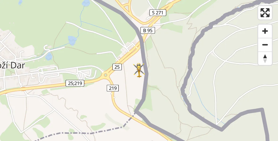 Flugroute Rettungshubschrauber Oberwiesenthal - Oberwiesenthal, 22 Juli 2026, 13:45