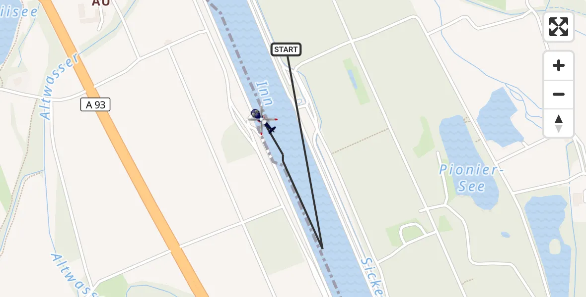 Flugroute Polizeihubschrauber Nußdorf a.Inn - Nußdorf a.Inn, 22 Juli 2026, 14:01