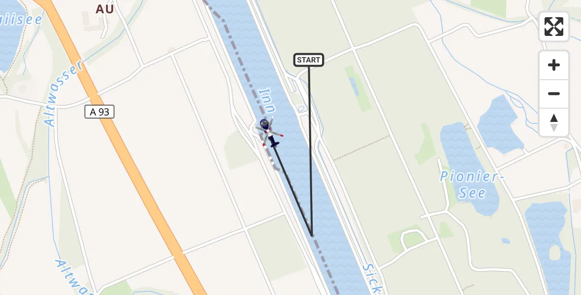 Flugroute Polizeihubschrauber Nußdorf a.Inn - Nußdorf a.Inn, 22 Juli 2026, 14:08