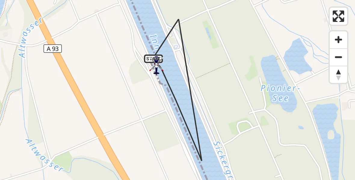 Flugroute Polizeihubschrauber Nußdorf a.Inn - Nußdorf a.Inn, 22 Juli 2026, 14:14