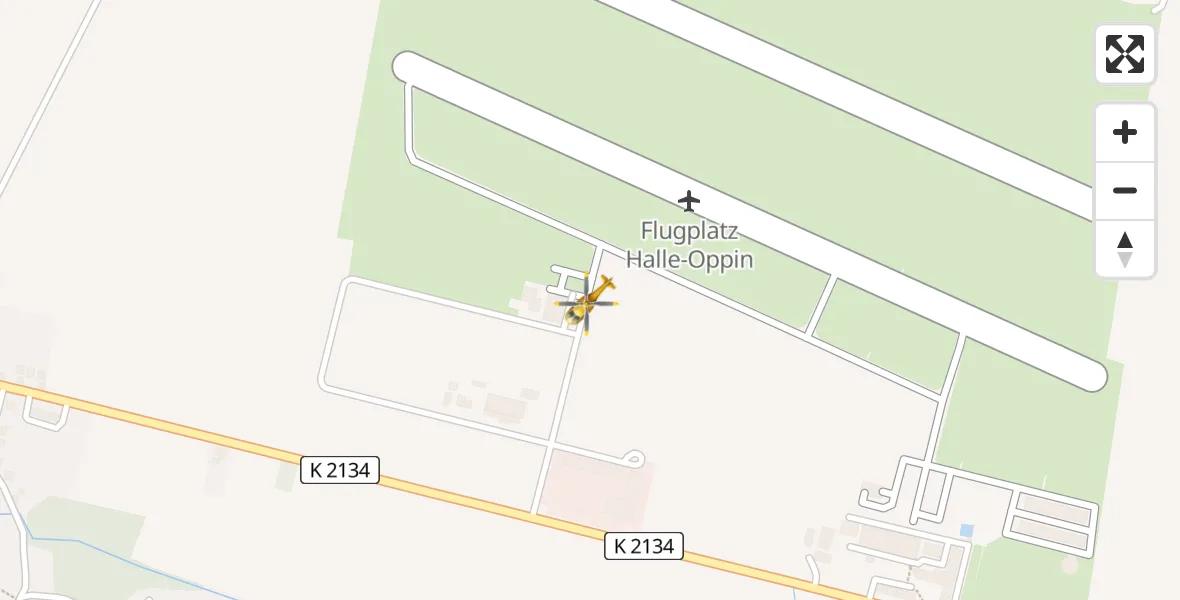 Flugroute Rettungshubschrauber Halle-Oppin Flugplatz - Halle-Oppin Flugplatz, 22 Juli 2026, 14:16