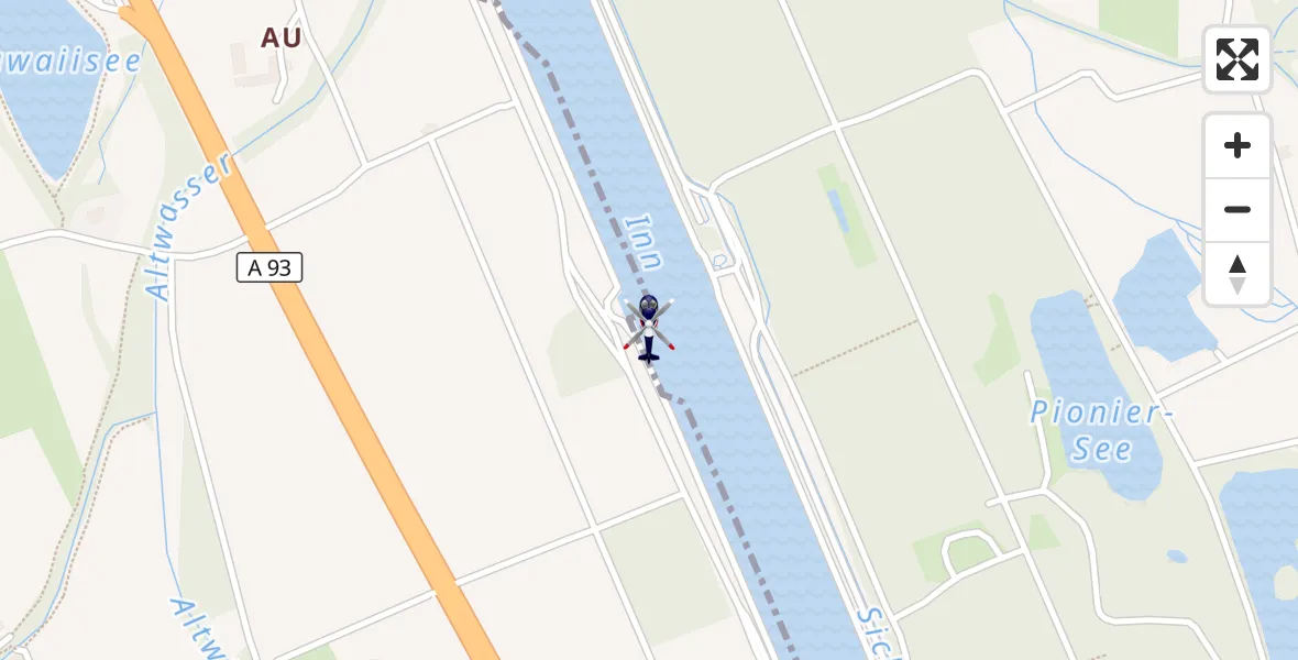 Flugroute Polizeihubschrauber Nußdorf a.Inn - Nußdorf a.Inn, 22 Juli 2026, 14:17