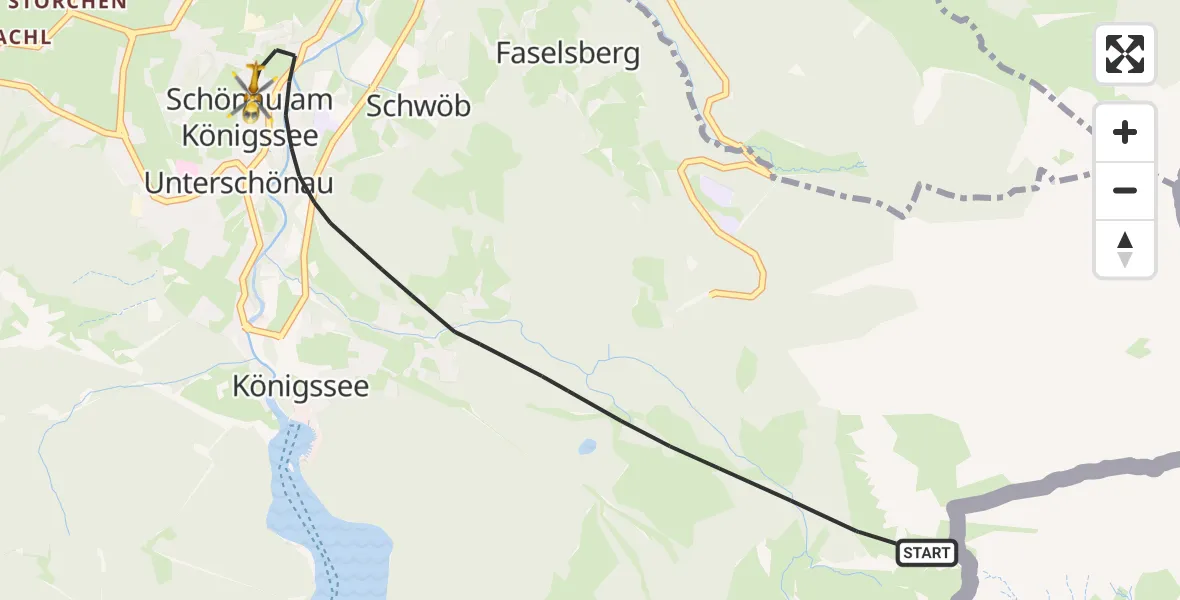 Flugroute Rettungshubschrauber Schönau a.Königssee - Schönau a.Königssee, 22 Juli 2026, 16:20
