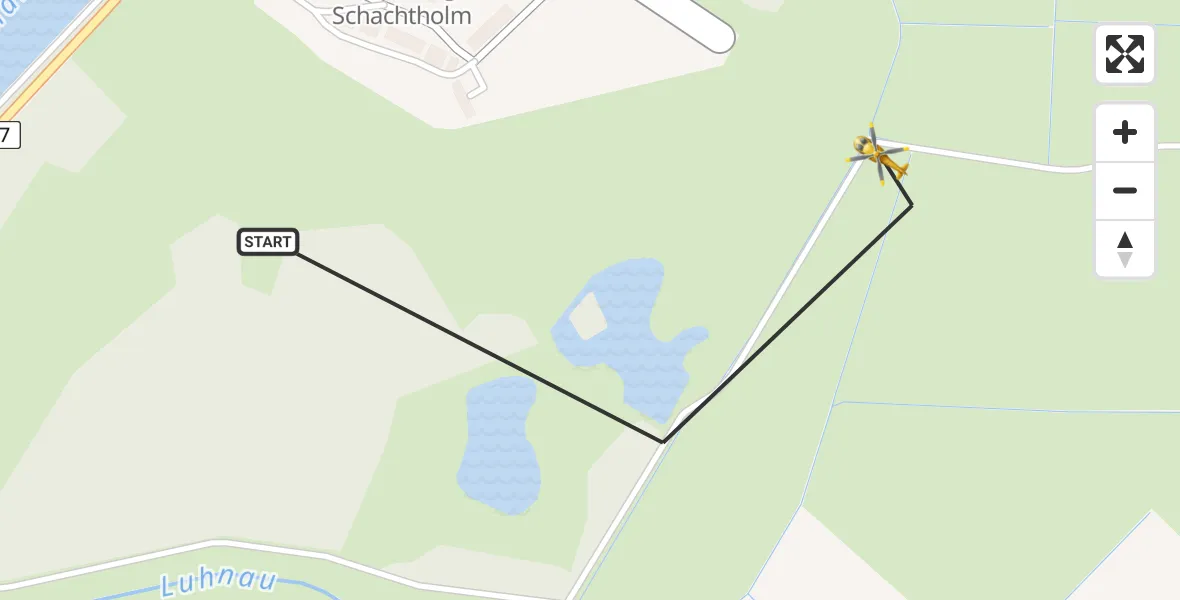 Flugroute Ambulanzhubschrauber Hörsten - Hörsten, 22 Juli 2026, 17:30