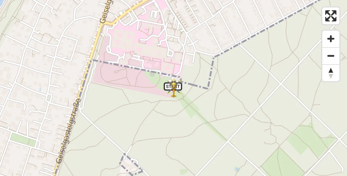 Flugroute Rettungshubschrauber ADAC Air Rescue Center Hubschrauberlandeplatz (Christoph 1) - ADAC Air Rescue Center Hubschrauberlandeplatz (Christoph 1), 22 Juli 2026, 19:10