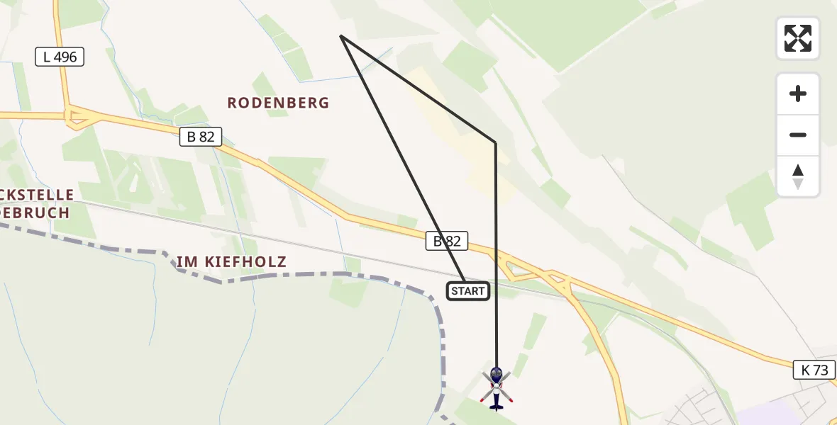 Flugroute Polizeihubschrauber Langelsheim - Langelsheim, 23 Juli 2026, 06:11