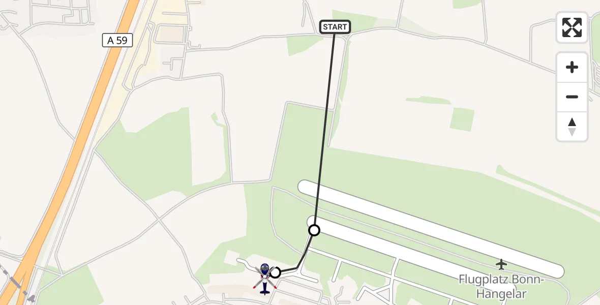 Flugroute Polizeihubschrauber Sankt Augustin - Sankt Augustin, 23 Juli 2026, 06:43