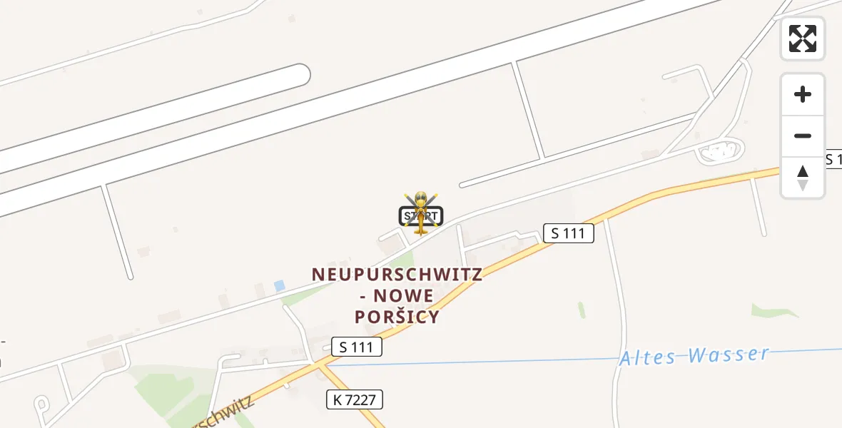 Flugroute Rettungshubschrauber Bautzen Flugplatz - Bautzen Flugplatz, 23 Juli 2026, 07:50