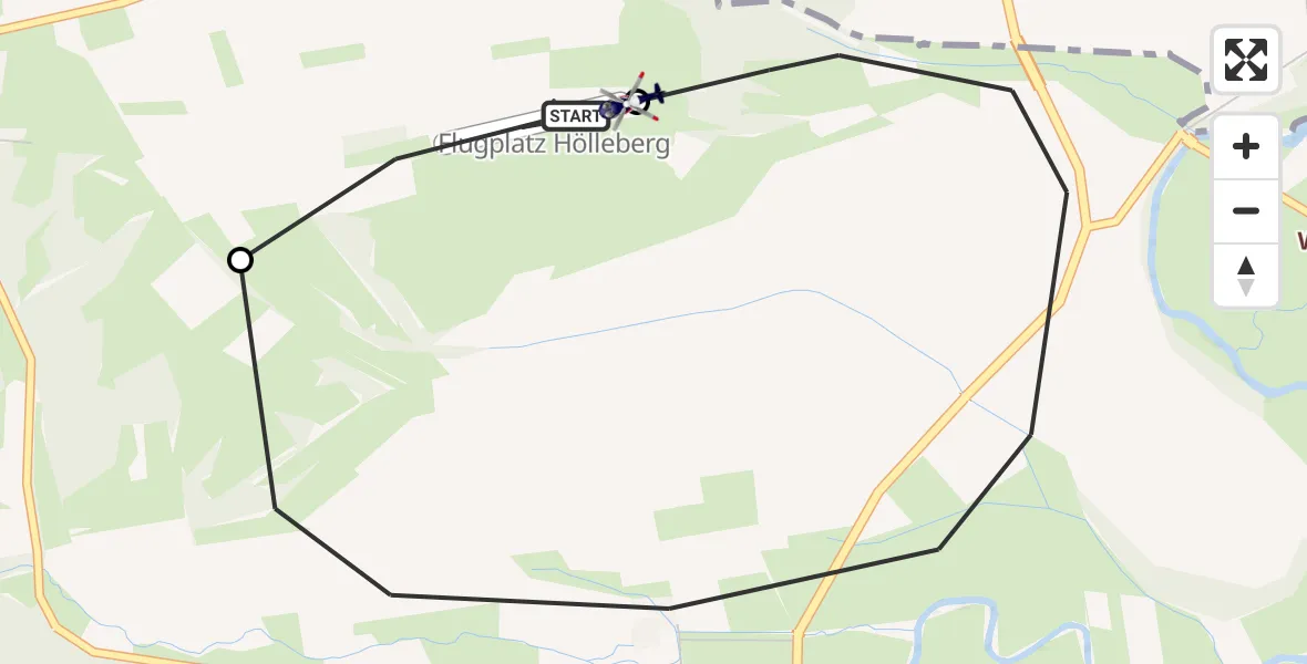 Flugroute Polizeihubschrauber Hölleberg Flugplatz - Hölleberg Flugplatz, 23 Juli 2026, 08:01