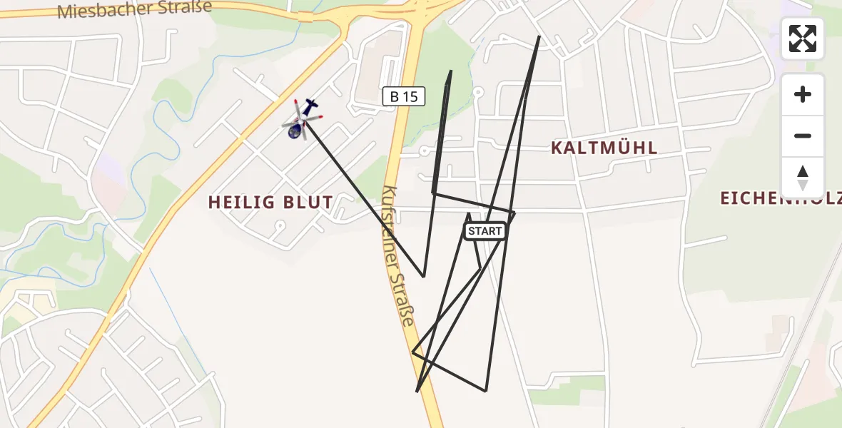 Flugroute Polizeihubschrauber Rosenheim - Rosenheim, 23 Juli 2026, 08:37