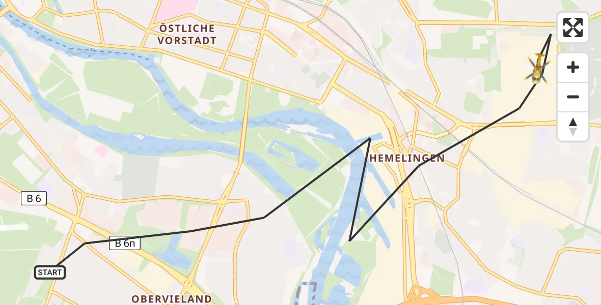 Flugroute Rettungshubschrauber Bremen - Bremen, 23 Juli 2026, 09:29