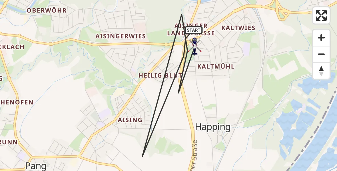 Flugroute Polizeihubschrauber Rosenheim - Rosenheim, 23 Juli 2026, 09:31