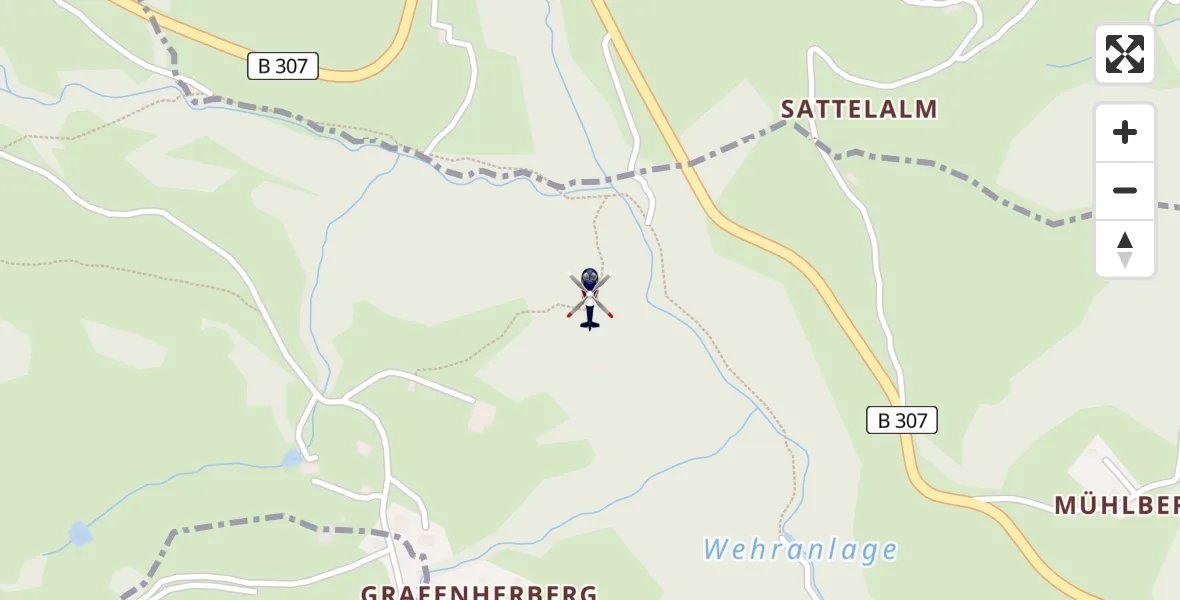 Flugroute Polizeihubschrauber Oberaudorf - Oberaudorf, 23 Juli 2026, 09:59