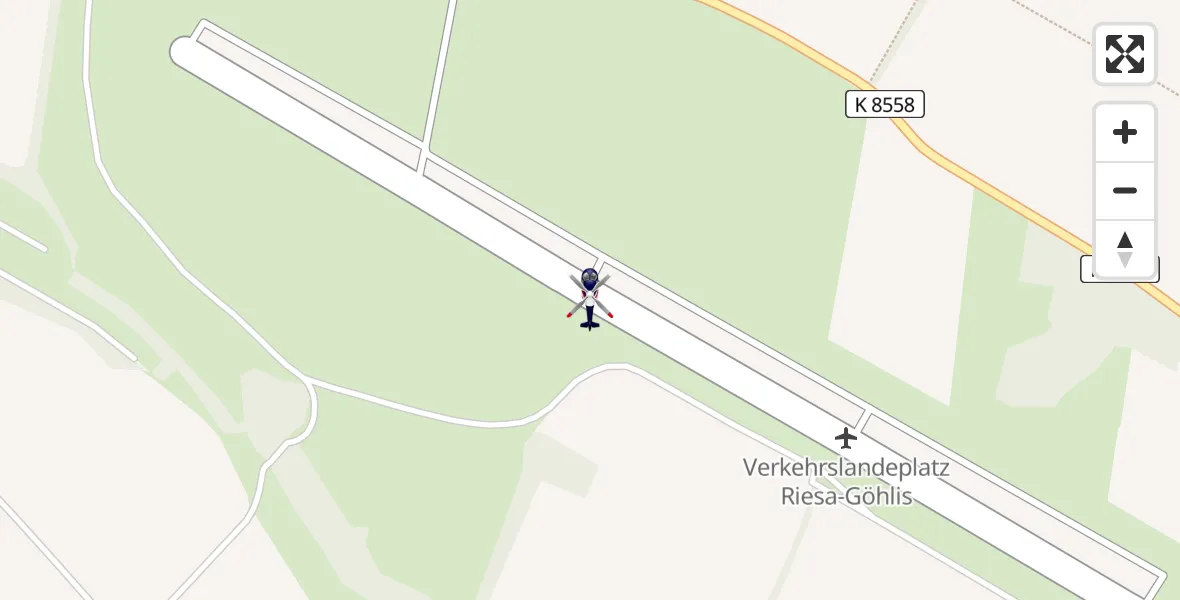 Flugroute Polizeihubschrauber Riesa-Göhlis Flughafen - Riesa-Göhlis Flughafen, 23 Juli 2026, 10:22