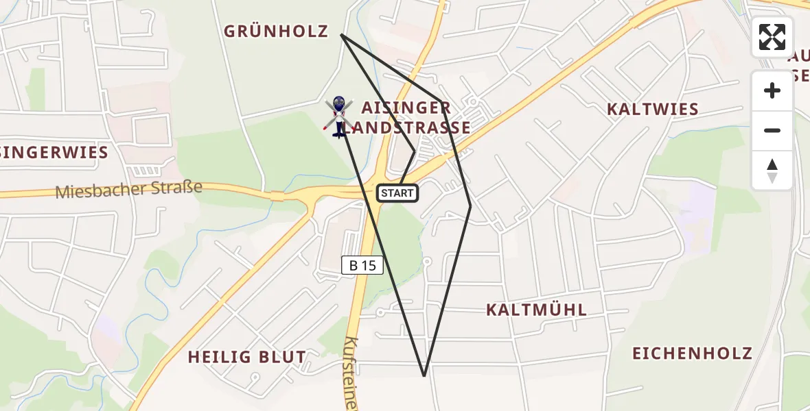 Flugroute Polizeihubschrauber Rosenheim - Rosenheim, 23 Juli 2026, 10:49